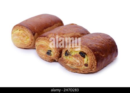 Pastry buns with stuffing isolated on white background Stock Photo
