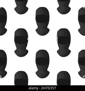Illustration on theme pattern hats balaclava, beautiful caps in white background. Caps pattern consisting of collection hats balaclava for wearing. Pa Stock Vector