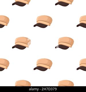 Illustration on theme colored pattern hats visor, beautiful caps in white background. Caps pattern consisting of collection hats visor for wearing. Pa Stock Vector