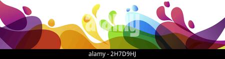 banner with water, splash and waves in vector abstract shape Stock Vector