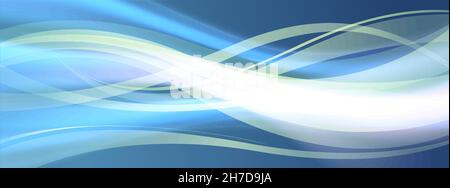 Abstract Smooth Blue Wave Background Design Template Vector Stock Vector