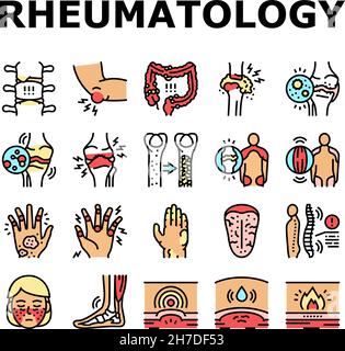 Rheumatology Disease Problem Icons Set Vector Stock Vector Image & Art ...