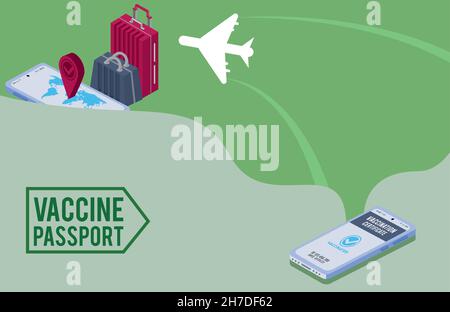 vaccine passport seal Stock Vector