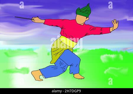 peninsular martial art - malay silat Stock Photo