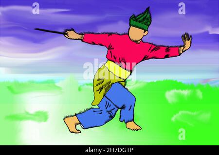 peninsular martial art - malay silat Stock Photo