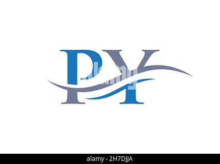 Initial PY letter linked logo vector template. Swoosh letter PY logo design. PY Logo design vector Stock Vector
