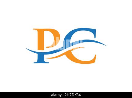 PC Linked Logo for business and company identity. Creative Letter PC Logo Vector Stock Vector