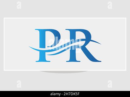 PR Letter Linked Logo for business and company identity. Initial Letter PR Logo Vector Template Stock Vector