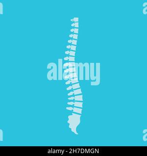 Vector human spine isolated silhouette illustration. Spine pain Stock Vector