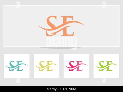 SE Letter Linked Logo for business and company identity. Initial Letter SE Logo Vector Template Stock Vector
