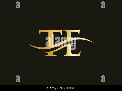 TE Letter Linked Logo for business and company identity. Initial Letter TE Logo Vector Template Stock Vector