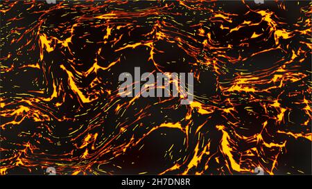 Red yellow texture of molten lava. Vector background. Stock Vector
