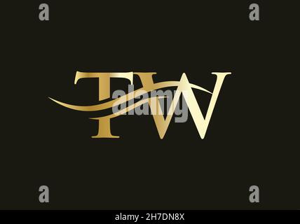 TW logo. Monogram letter TW logo design Vector. TW letter logo design with modern trendy Stock Vector