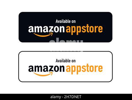 Kiev, Ukraine - November 8, 2001: Buttons download on Amazon AppStore Stock Vector