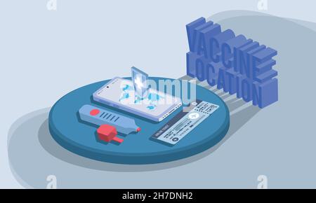 covid19 vaccine location Stock Vector