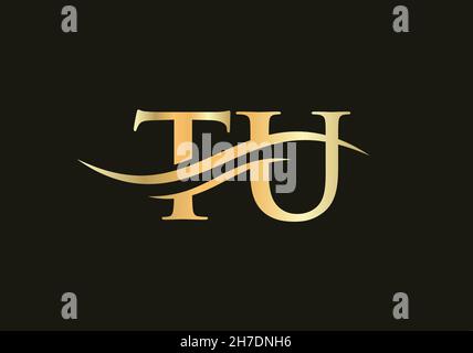 Initial linked letter TU logo design. Modern letter TU logo design vector with modern trendy Stock Vector