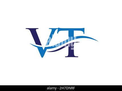 Creative VT letter with luxury concept. Modern VT Logo Design for business and company identity Stock Vector