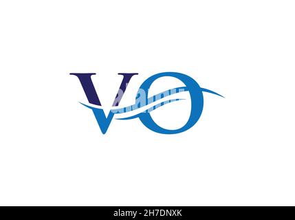 VO logo design. Initial VO letter logo vector. Swoosh letter VO logo design Stock Vector