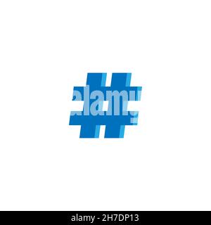 Hashtag line icon. Simple style social media poster background symbol. Logo design element. T-shirt printing. Vector for sticker. Stock Vector