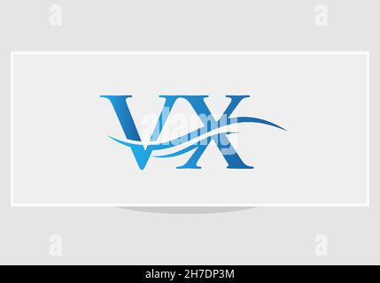 VX logo. Monogram letter VX logo design Vector. VX letter logo design with modern trendy Stock Vector