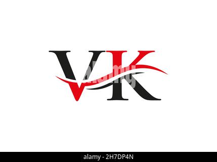 VK logo. Monogram letter VK logo design Vector. VK letter logo design with modern trendy Stock Vector