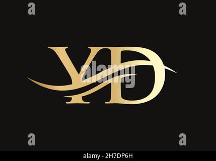 YD Linked Logo for business and company identity. Creative Letter YD Logo Vector Stock Vector