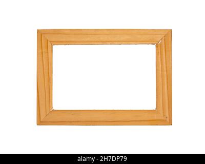 Wooden frame isolated on white background Stock Photo