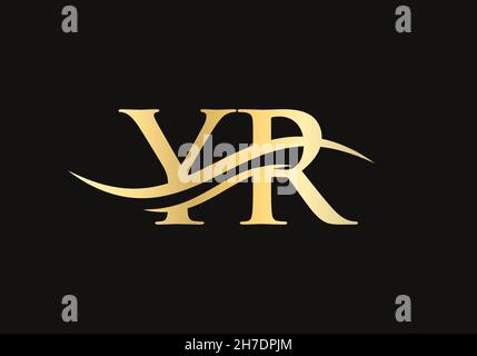 YR Letter Linked Logo for business and company identity. Initial Letter YR Logo Vector Template Stock Vector
