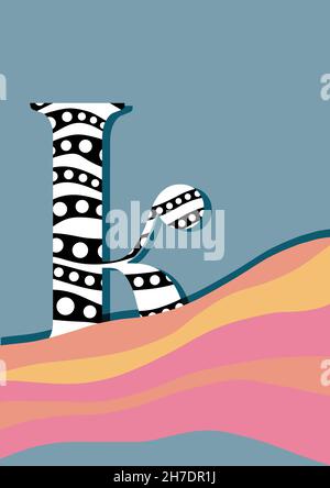 Letter design. Abstract background with design elements. Background with color layers. Stock Photo