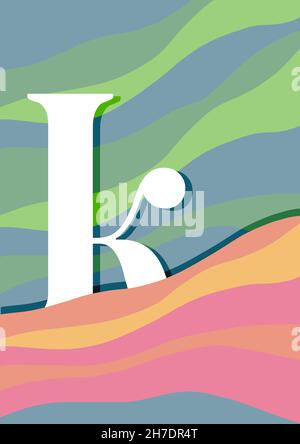 Background with letter. Trendy abstract lettering with layers of mountain. Abstract wallpaper. Stock Photo