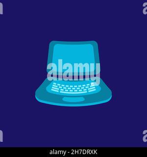 Computer line icon. Simple style artificial intelligence poster background symbol. Logo design element. T-shirt printing. Vector for sticker. Stock Vector