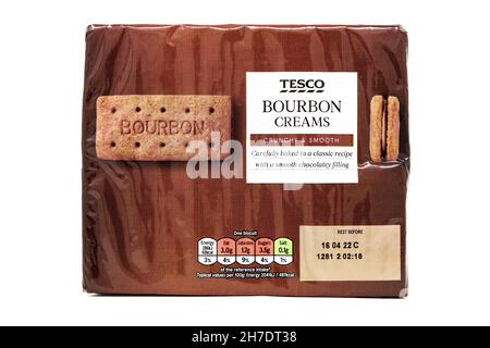 Tesco Bourbon Creams Biscuits Stock Photo