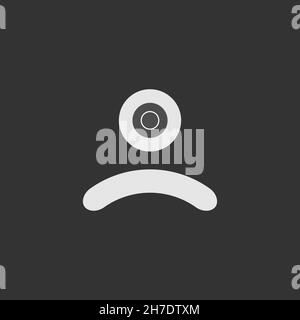 Webcam line icon. Live video button. Simple style secret camera symbol. Logo design element. T-shirt printing. Vector for sticker. Stock Vector