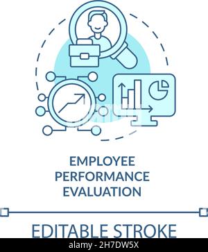Employee performance evaluation blue concept icon Stock Vector