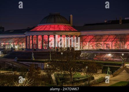 Sint-Joost-ten-Noode, Belgium - 11 26 2017: the botanical gardens a dusk Stock Photo