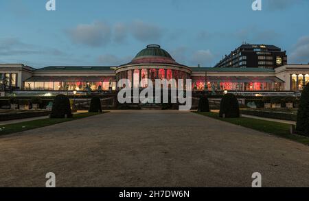 Sint-Joost-ten-Noode, Belgium - 11 26 2017: the botanical gardens a dusk Stock Photo