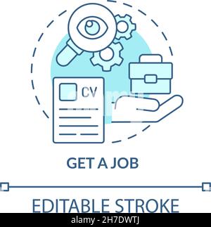 Get job blue concept icon Stock Vector