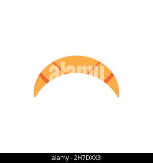Croissant flat icon. Bakery food symbol. Sweet sign. Logo design element Stock Vector