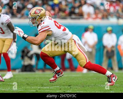 November 21, 2021 - Jacksonville, FL, U.S: San Francisco 49ers safety  Talanoa Hufanga (29) before 1st half NFL football game between the San  Francisco 49ers and the Jacksonville Jaguars at TIAA Bank