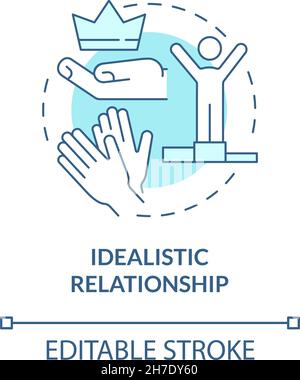 Partner idolizing concept icon Stock Vector