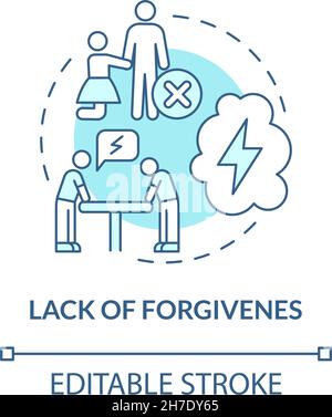 Forgiveness absence concept icon Stock Vector