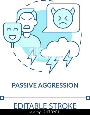 Indirect aggression concept icon Stock Vector