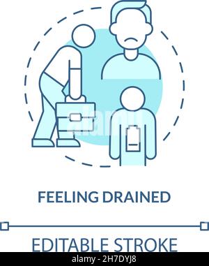 Feeling exhausted concept icon Stock Vector