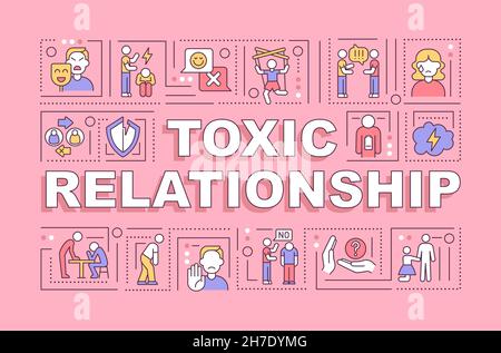 Toxic relationship word concepts banner Stock Vector