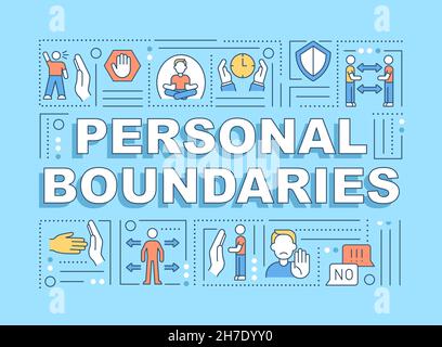 Personal boundaries word concepts banner Stock Vector