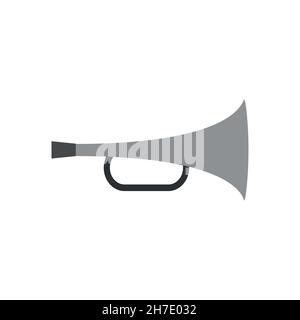 Trumpet line icon. Simple style music festival poster background symbol. Logo design element. T-shirt printing. Vector for sticker. Stock Vector