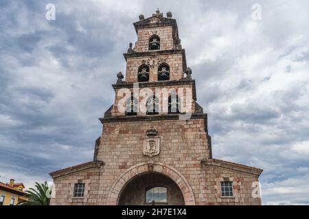 Church of the Assumption in the Asturian city of Cangas de Onis  Stock Photo