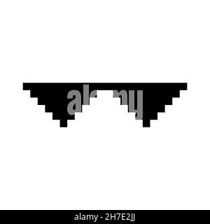 Meme pixel glasses icon. Thug life symbol. Logo design element Stock Vector