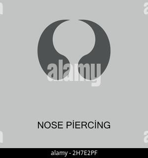 Nose piercing icon. Jewelry accessory symbol. Logo design element Stock Vector