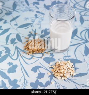 Almond milk, grain and oats Stock Photo